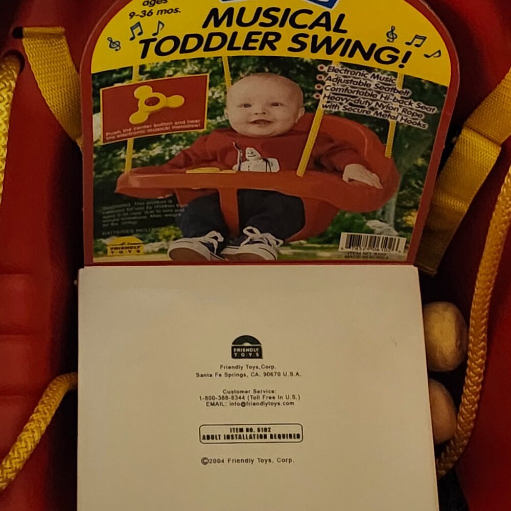 Tree hanging baby swing in box